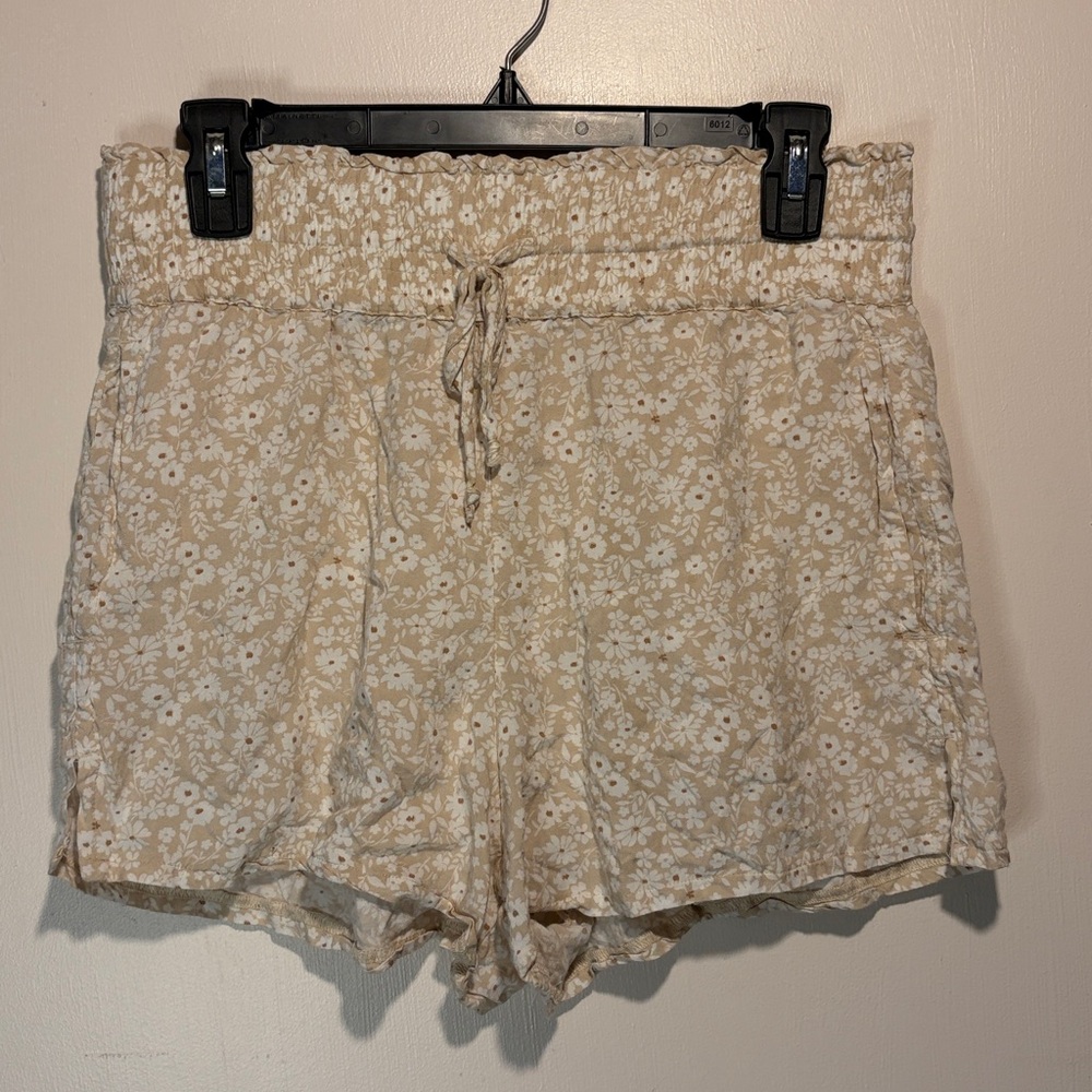 Abercrombie & Fitch Floral High Waist Shorts Elastic Waist Pockets Size M